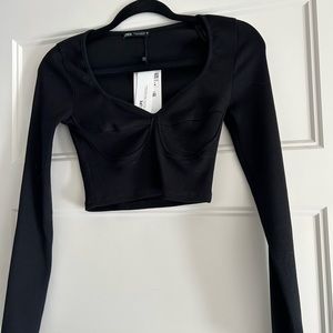 Bustier like long sleeve top